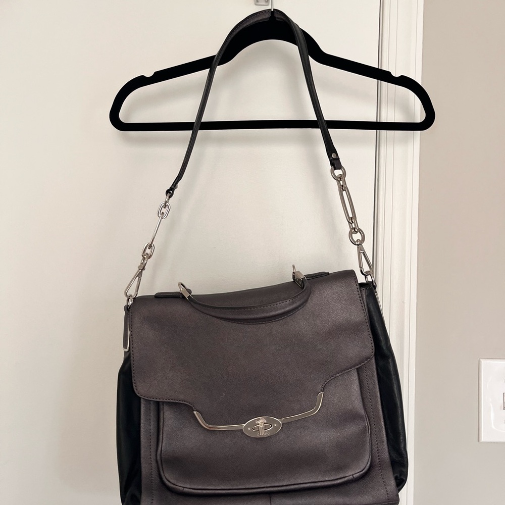 COACH Madison Small Sadie Flap Saffiano Leather Satchel